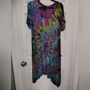 Colorful Tie-Dye Handkerchief Dress